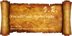 Varsányi Rodelinda névjegykártya